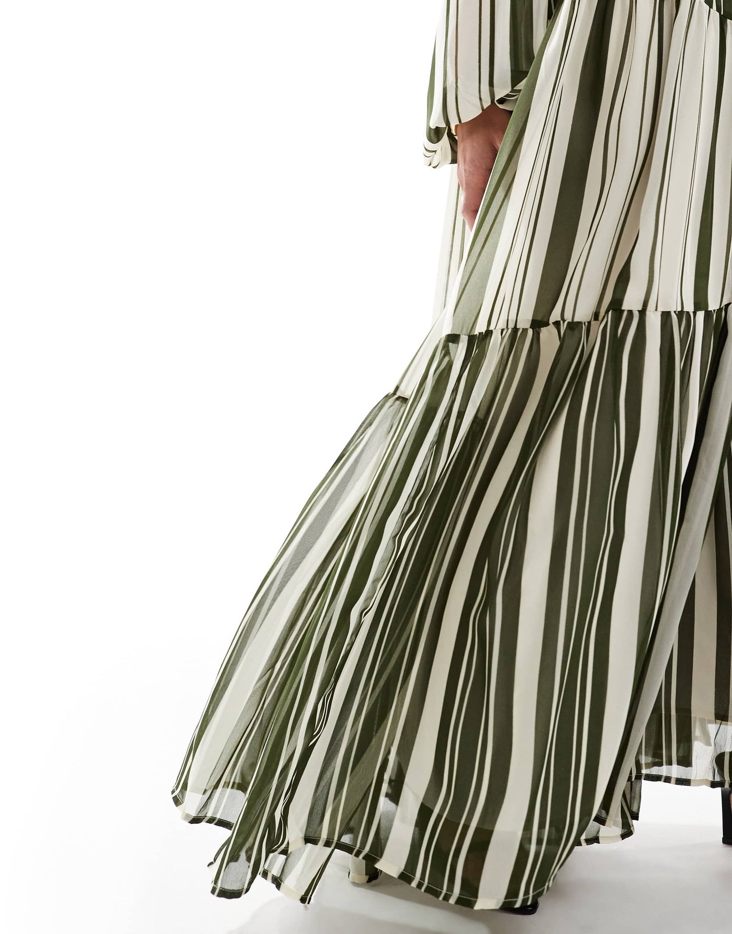 ASOS DESIGN mixed stripe print smock maxi dress