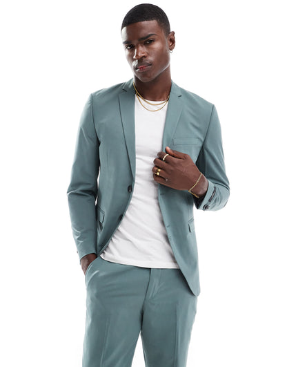 Jack & Jones slim fit suit jacket in sage green