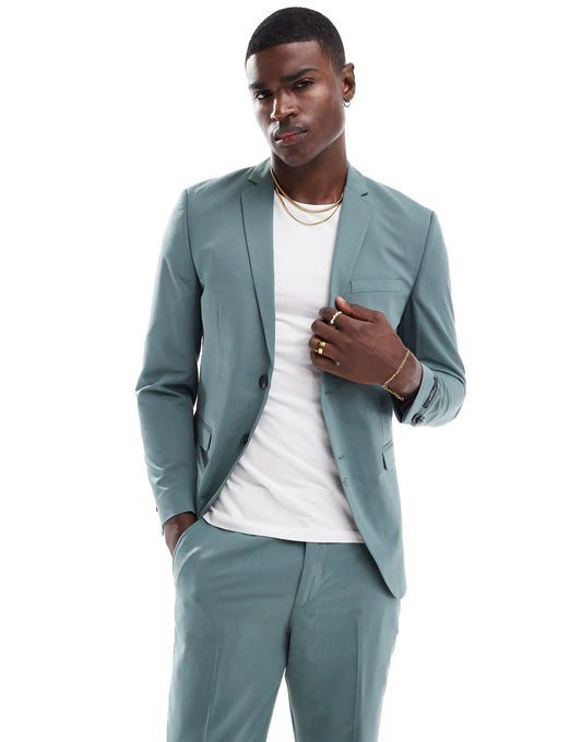 Jack & Jones slim fit suit jacket in sage green