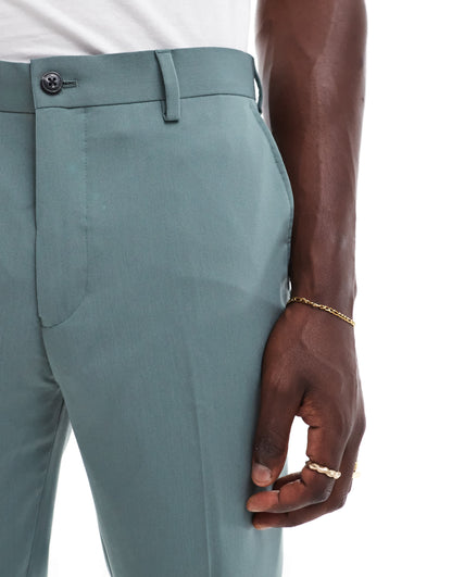 Jack & Jones slim fit suit trouser in sage green