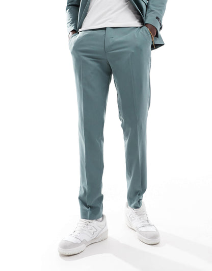 Jack & Jones slim fit suit trouser in sage green