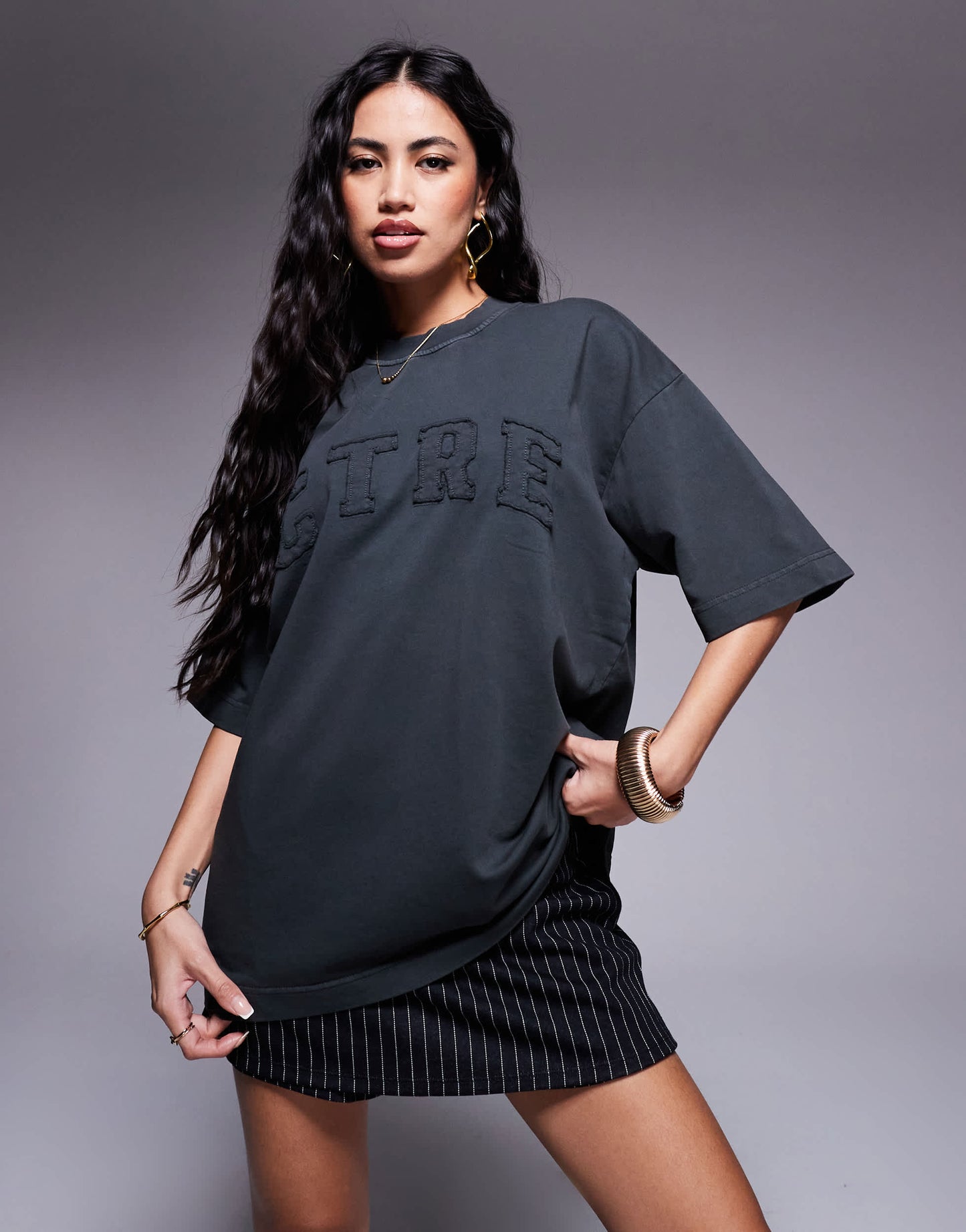 The Couture Club oversized logo t-shirt in white