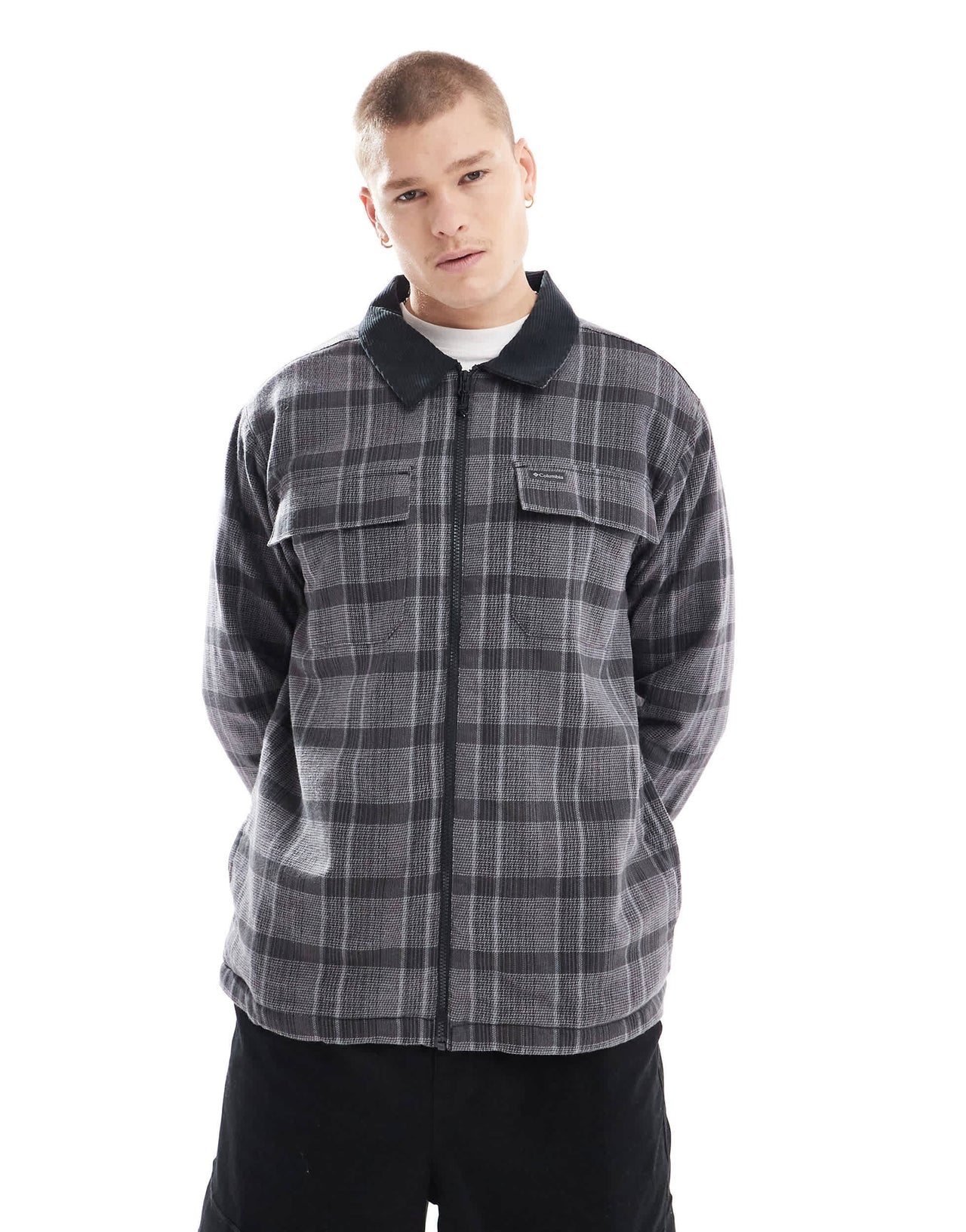 Columbia Pitchstone heavyweight shirt jacket in black