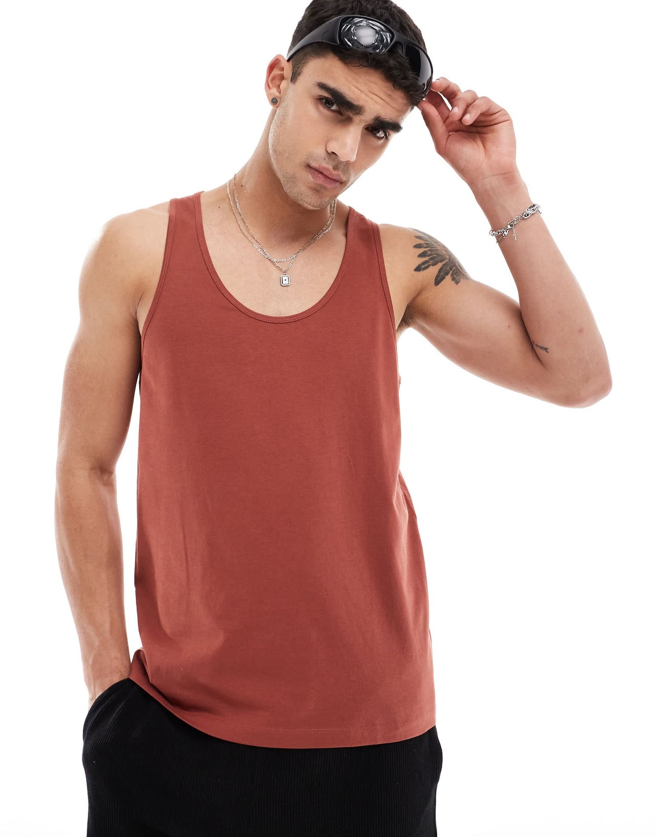 ASOS DESIGN essential vest in brown