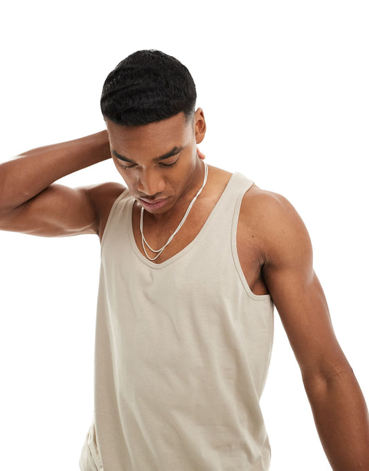 ASOS DESIGN vest in stone