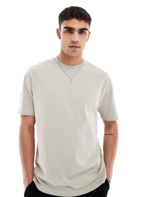 ASOS DESIGN heavyweight relaxed t-shirt 240gsm in stone