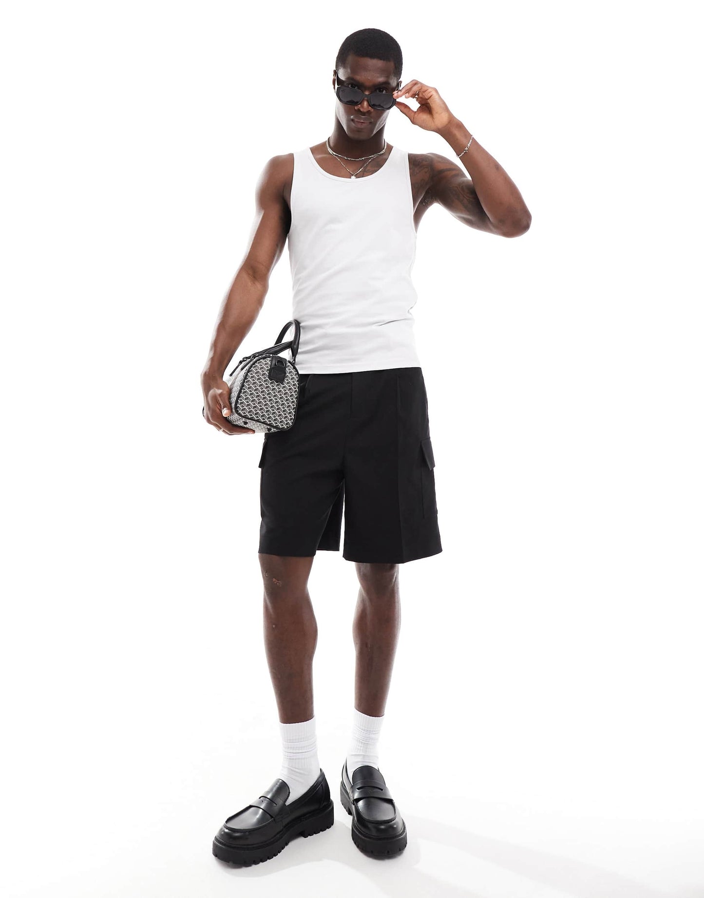 ASOS DESIGN essentials 2 pack muscle fit vests in khaki and grey
