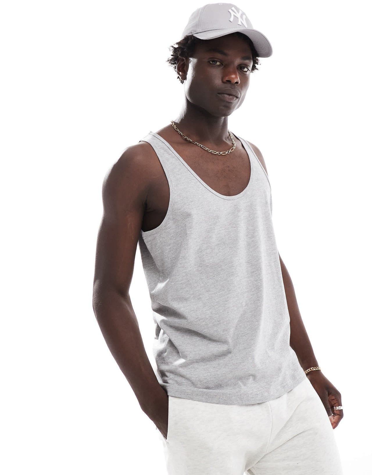 ASOS DESIGN essentials vest in grey marl