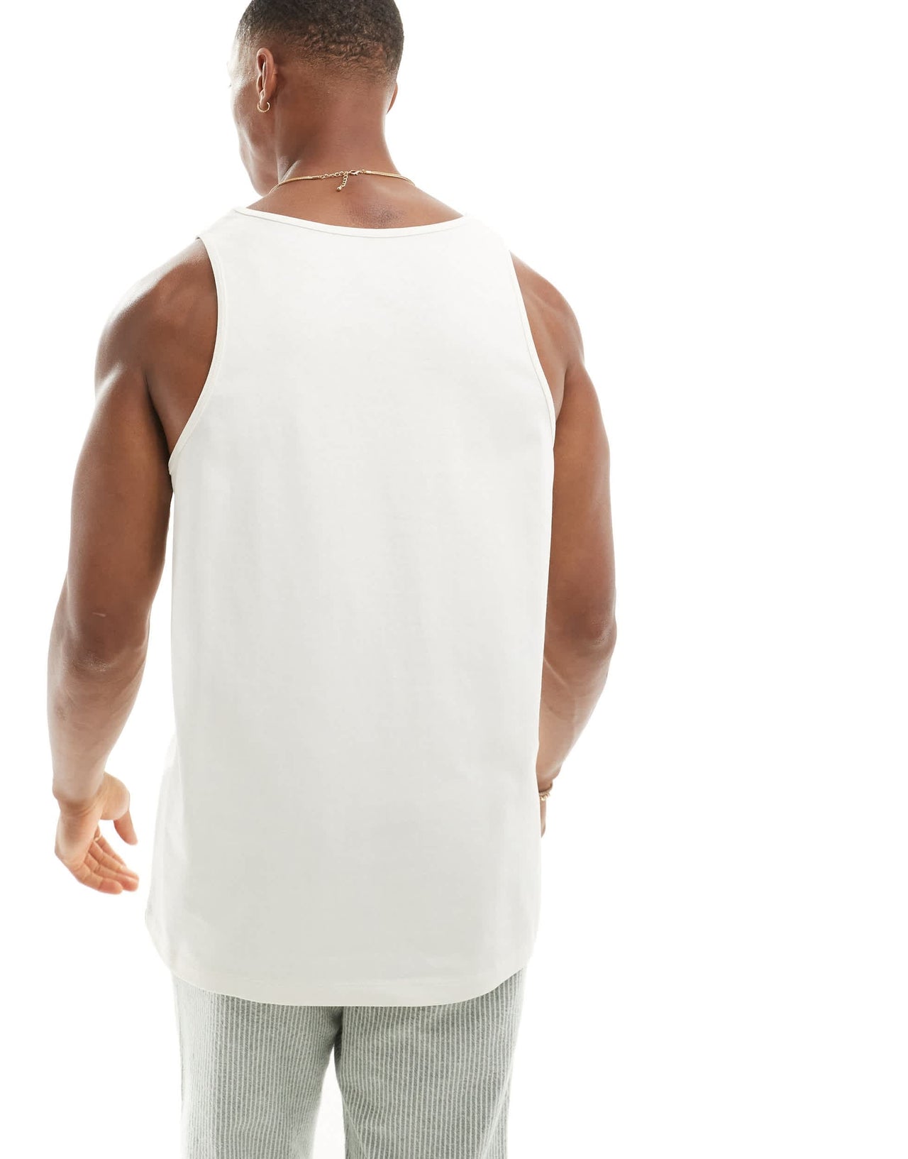 ASOS DESIGN heavyweight vest in cream