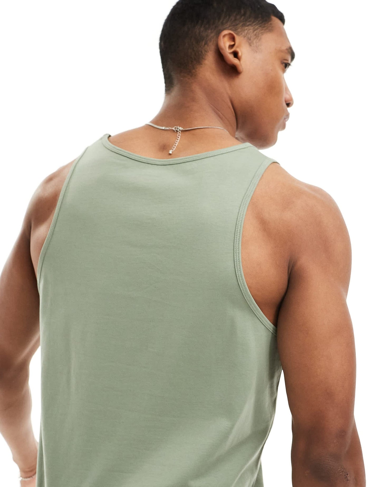 ASOS DESIGN essentials 2 pack vests in white and mid green