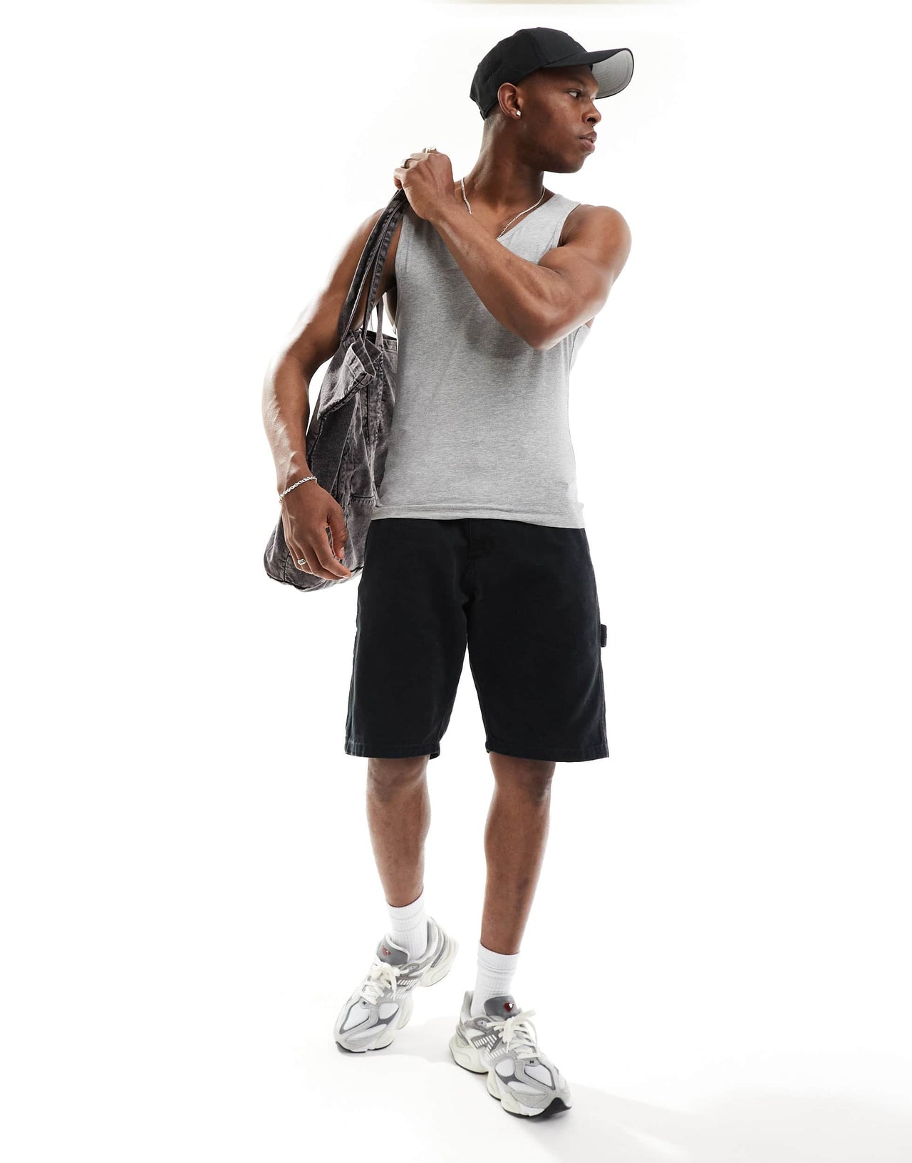 ASOS DESIGN essentials muscle fit vest in grey marl