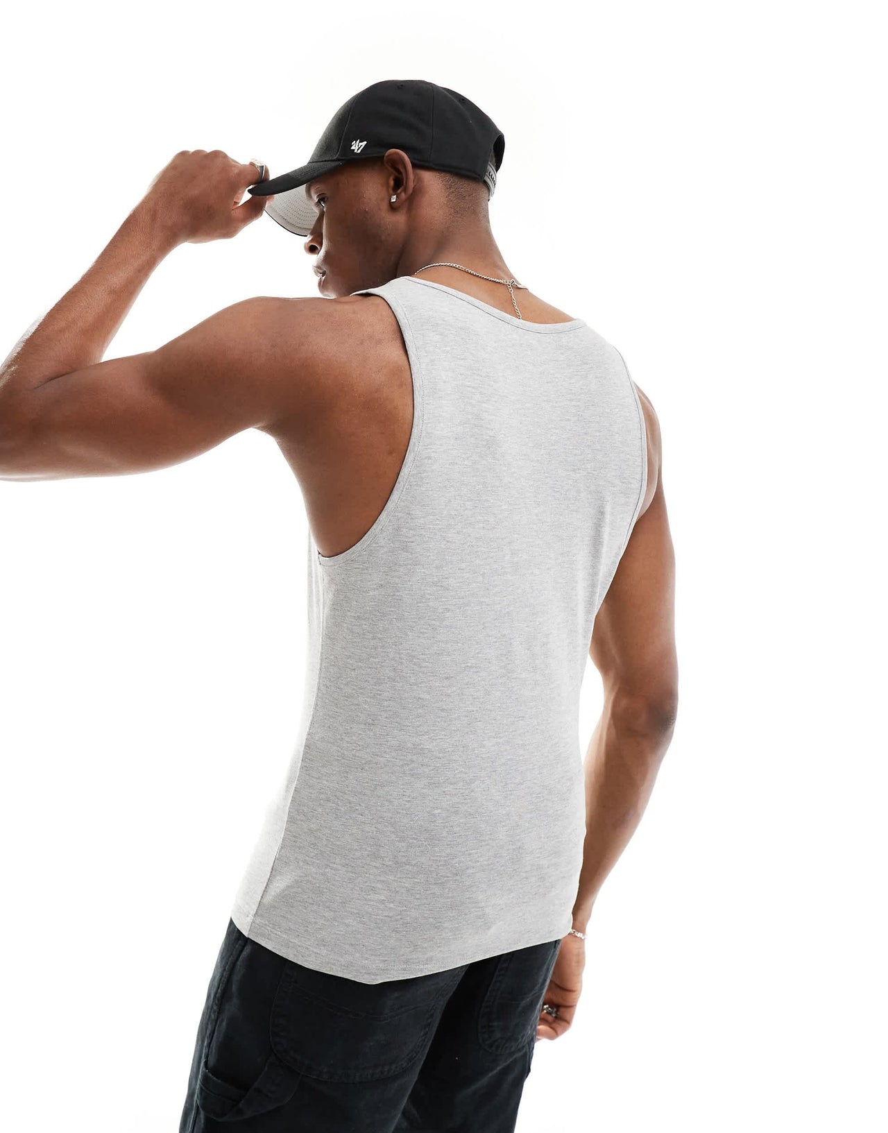 ASOS DESIGN essentials muscle fit vest in grey marl