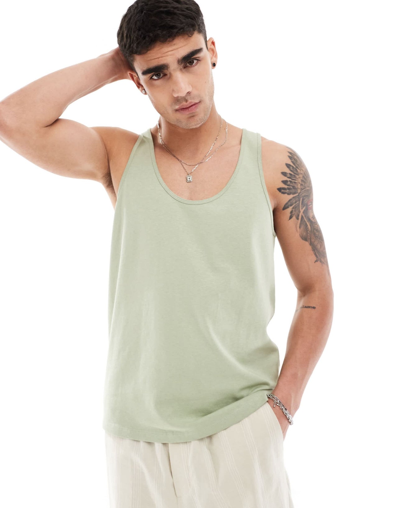 ASOS DESIGN heavyweight  vest in light green
