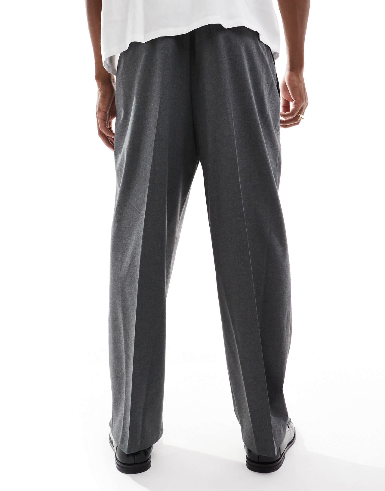 ASOS DESIGN smart balloon fit trousers in charcoal