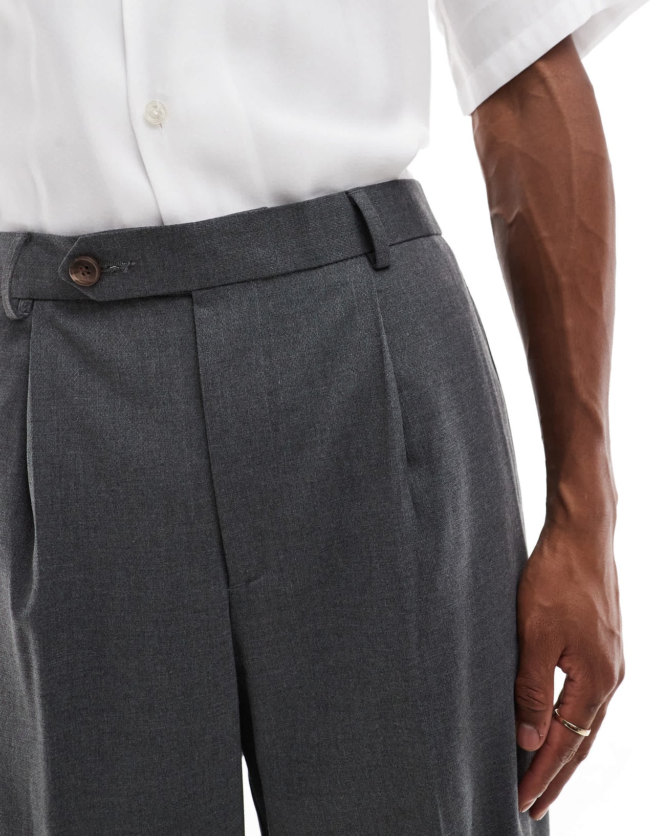 ASOS DESIGN smart balloon fit trousers in charcoal