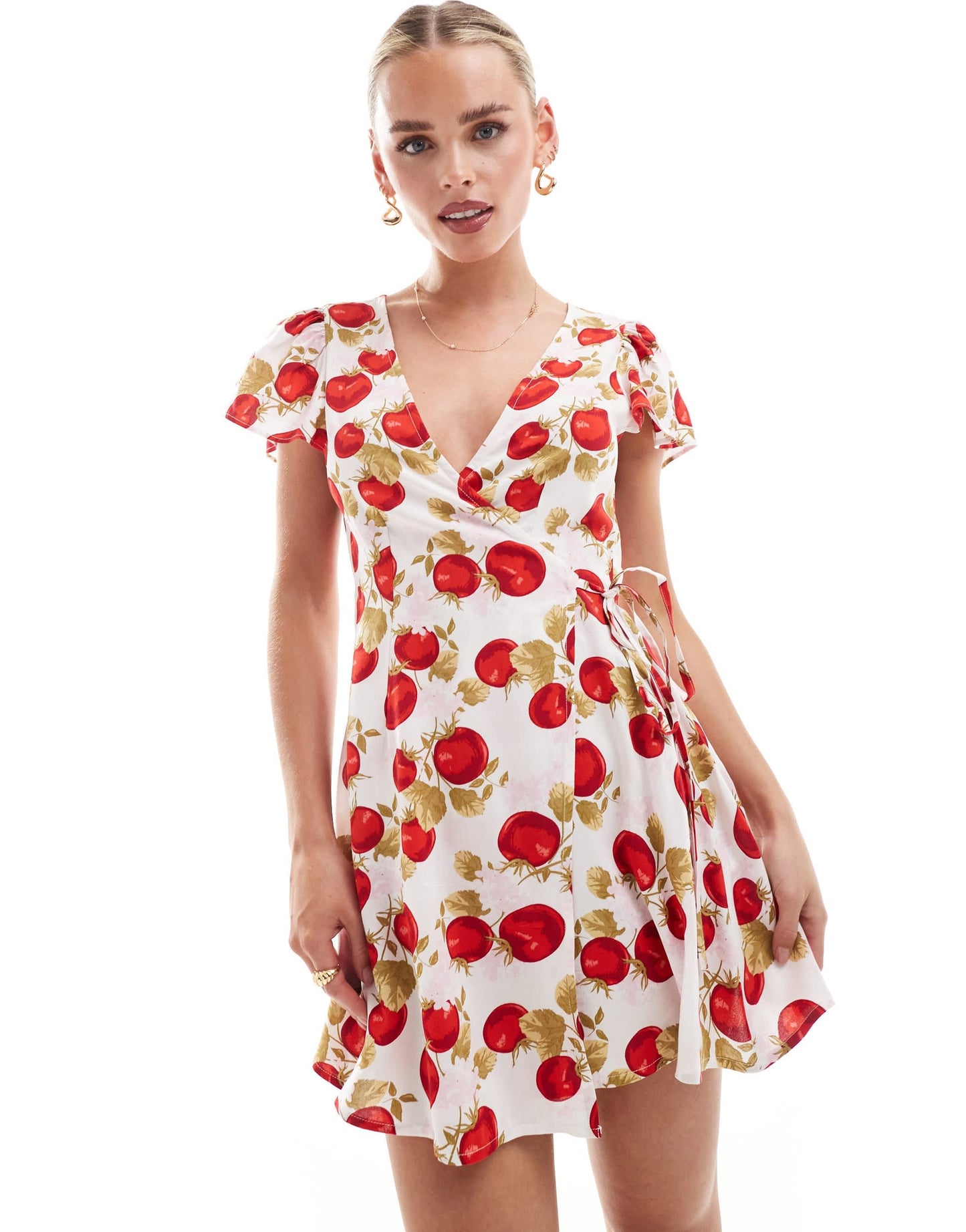 Miss Selfridge Petite wrap mini tea dress