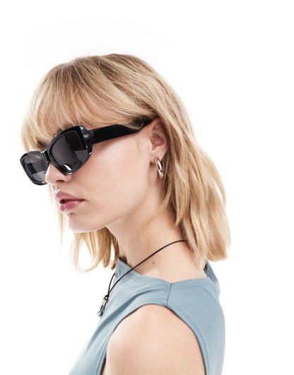 Weekday Skye chunky cat eye sunglasses in black