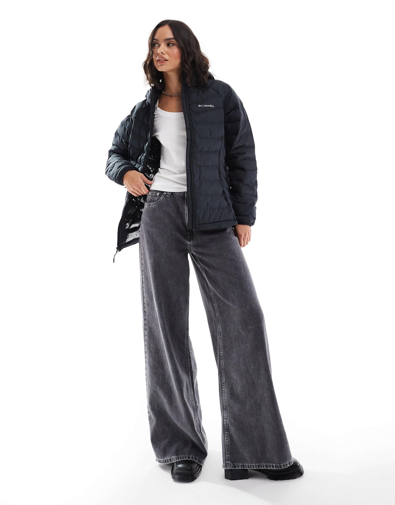 Columbia Powder Lite II hooded jacket in black