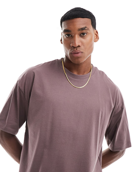 ASOS DESIGN essential oversized t-shirt in brown