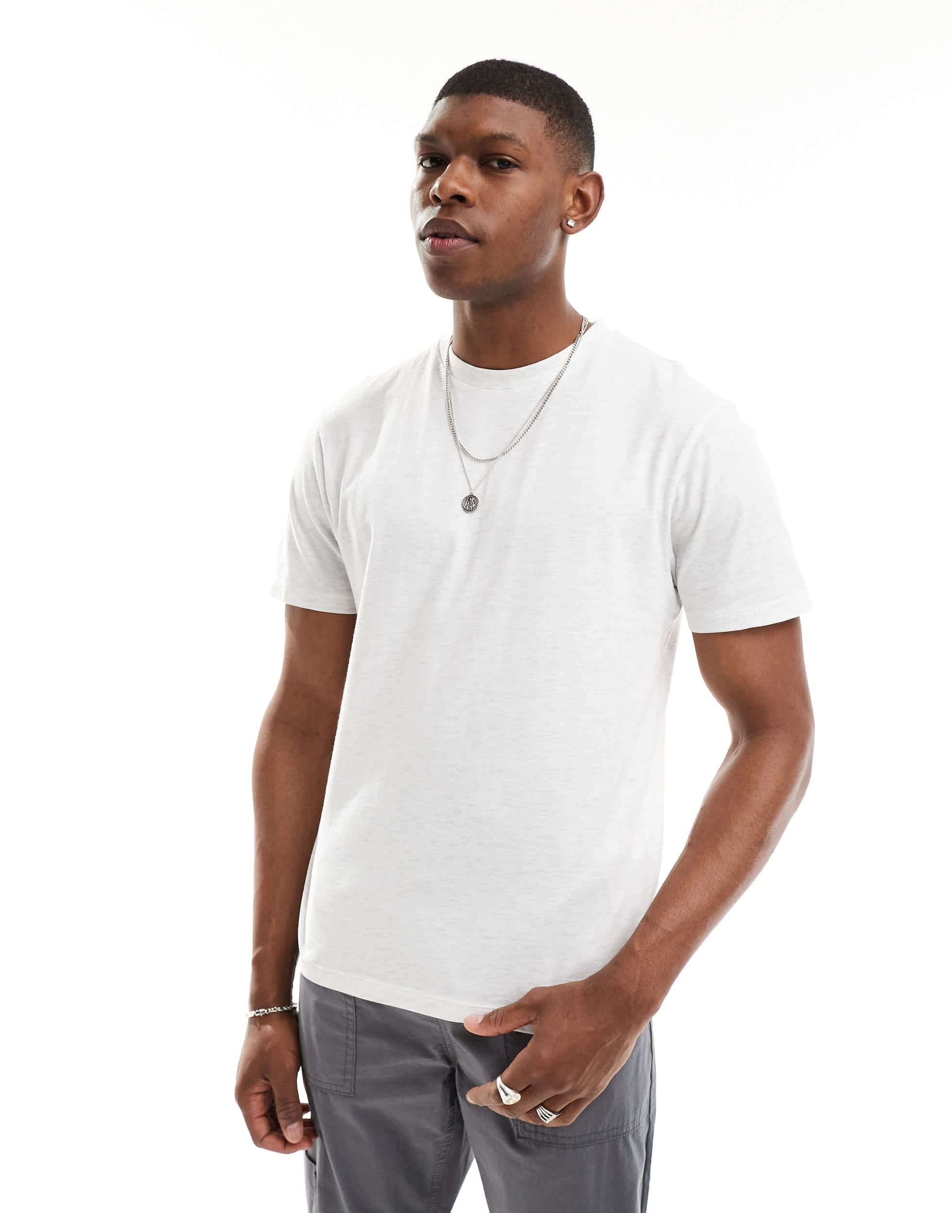 ASOS DESIGN essentials crew neck t-shirt in oatmeal marl