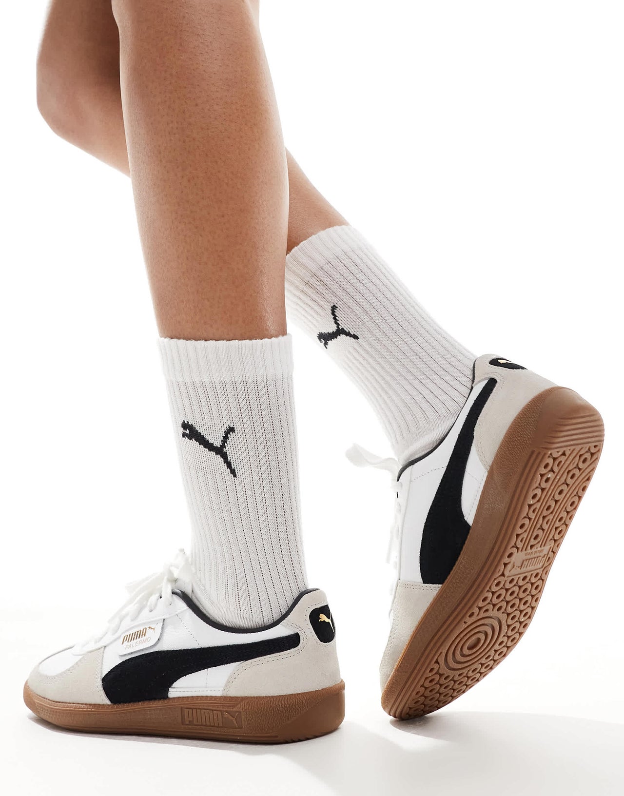Puma Palermo leather trainers in white