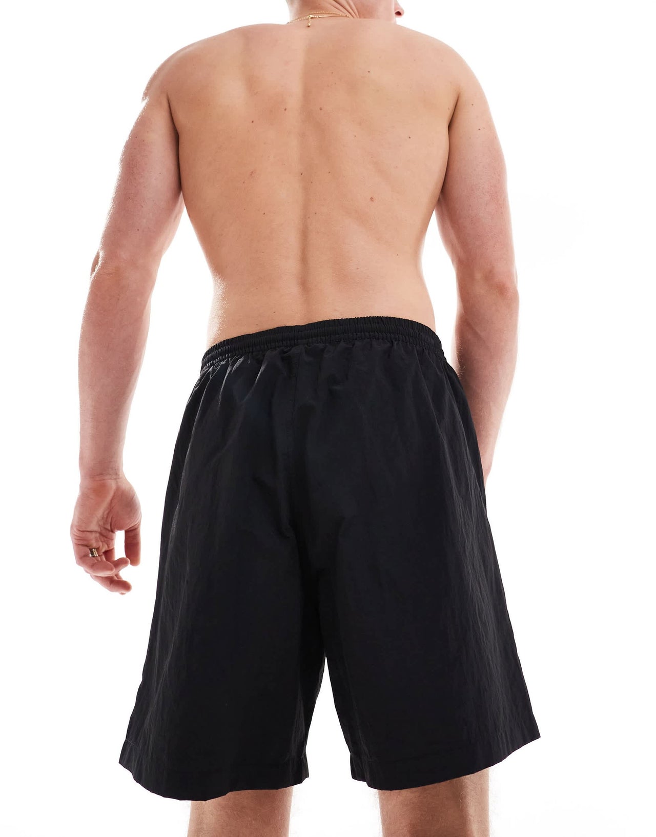 Weekday Ed skater style swim shorts in black