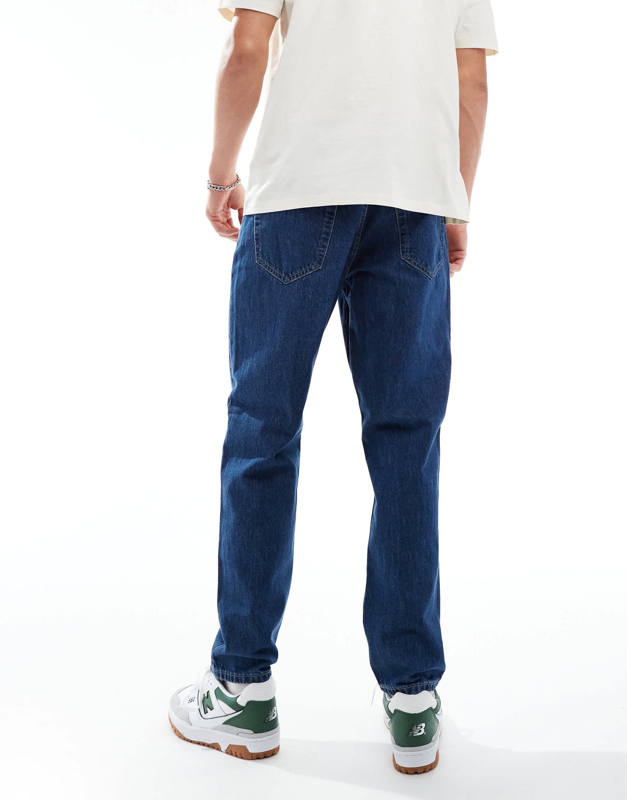 ONLY & SONS Tye loose tapered fit jeans in dark blue wash
