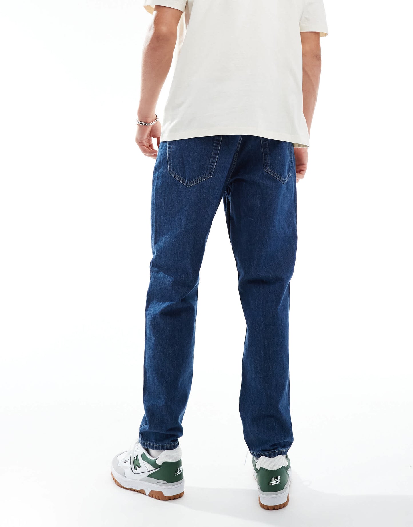 ONLY & SONS Tye loose tapered fit jeans in dark blue wash
