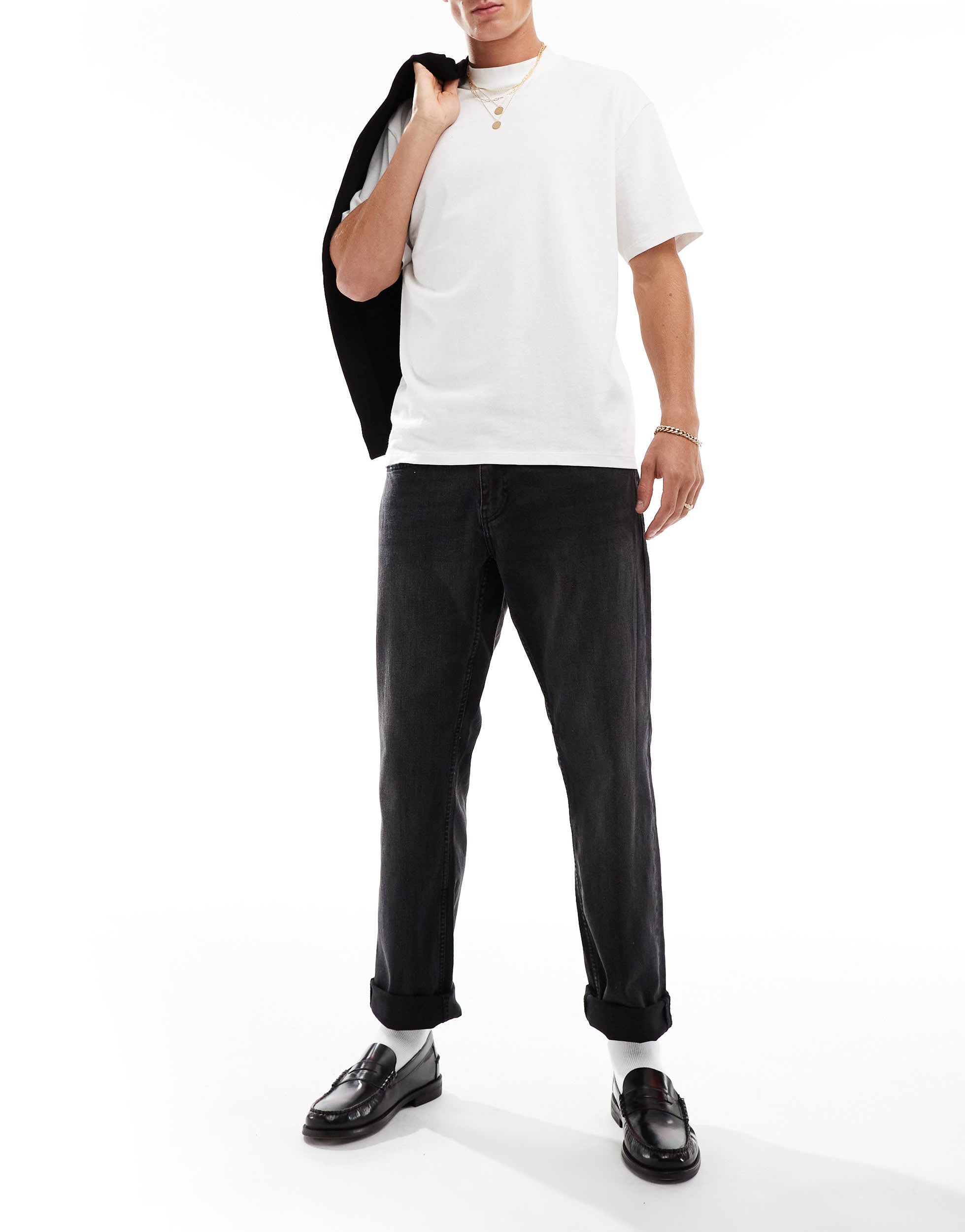 ONLY & SONS regular fit jeans in washed black