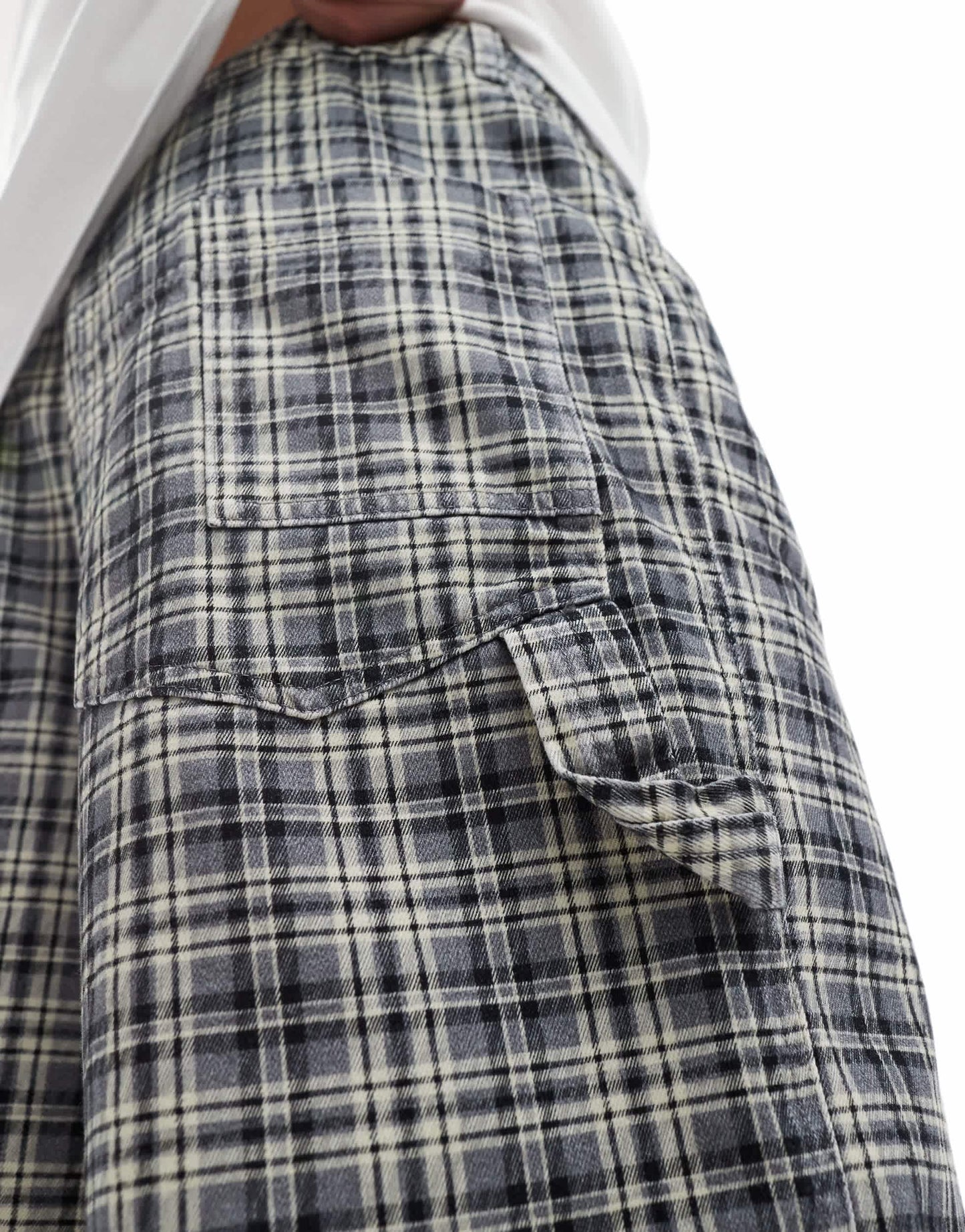 COLLUSION festival skate jeans in washed check