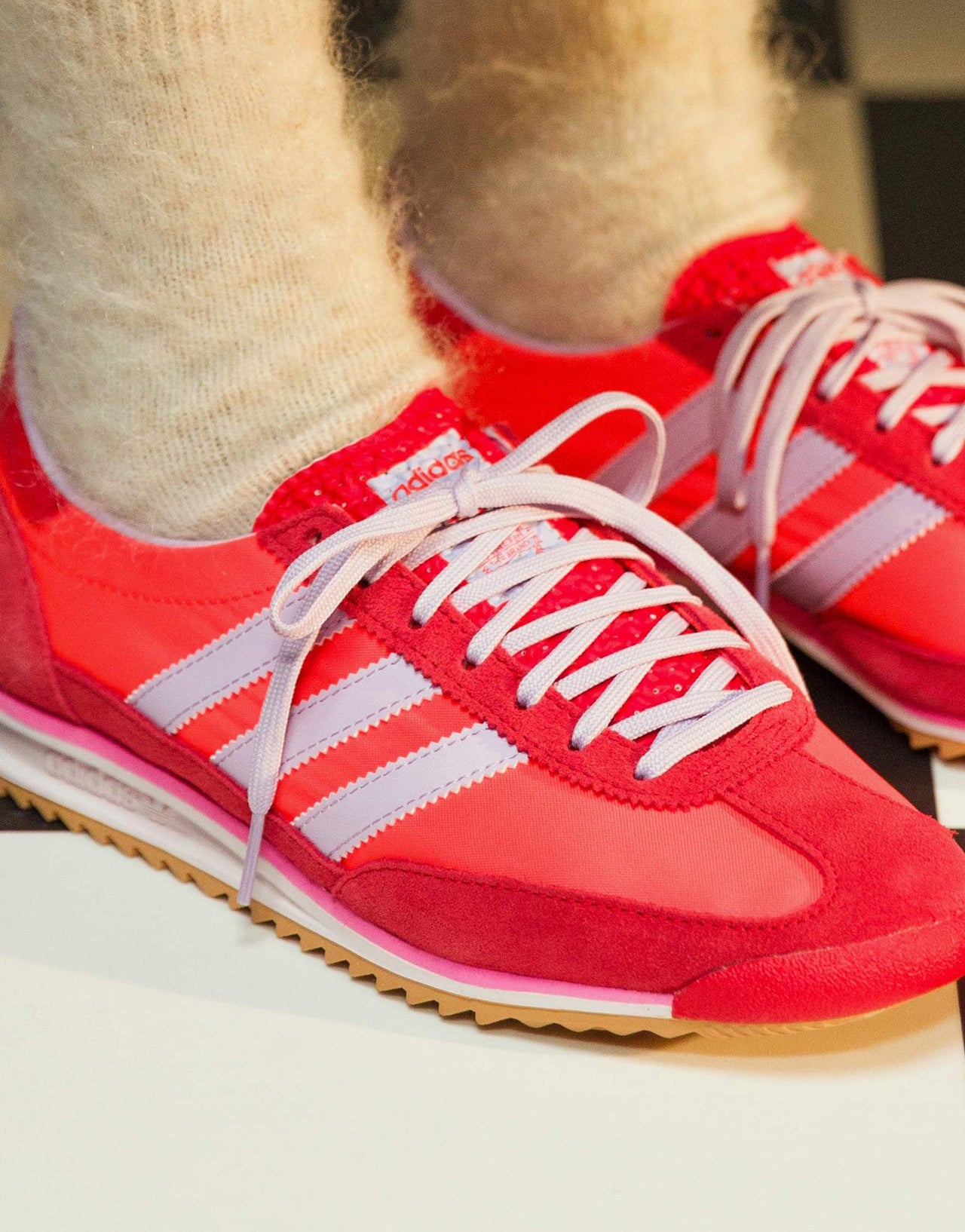 adidas Originals SL 72 OG trainers in red and pink