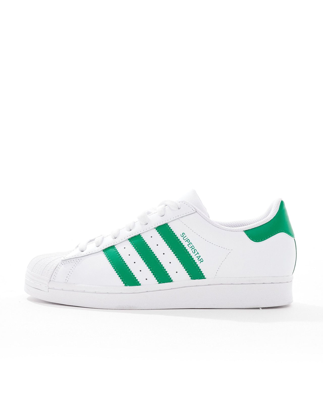adidas Originals Superstar trainers in white and green