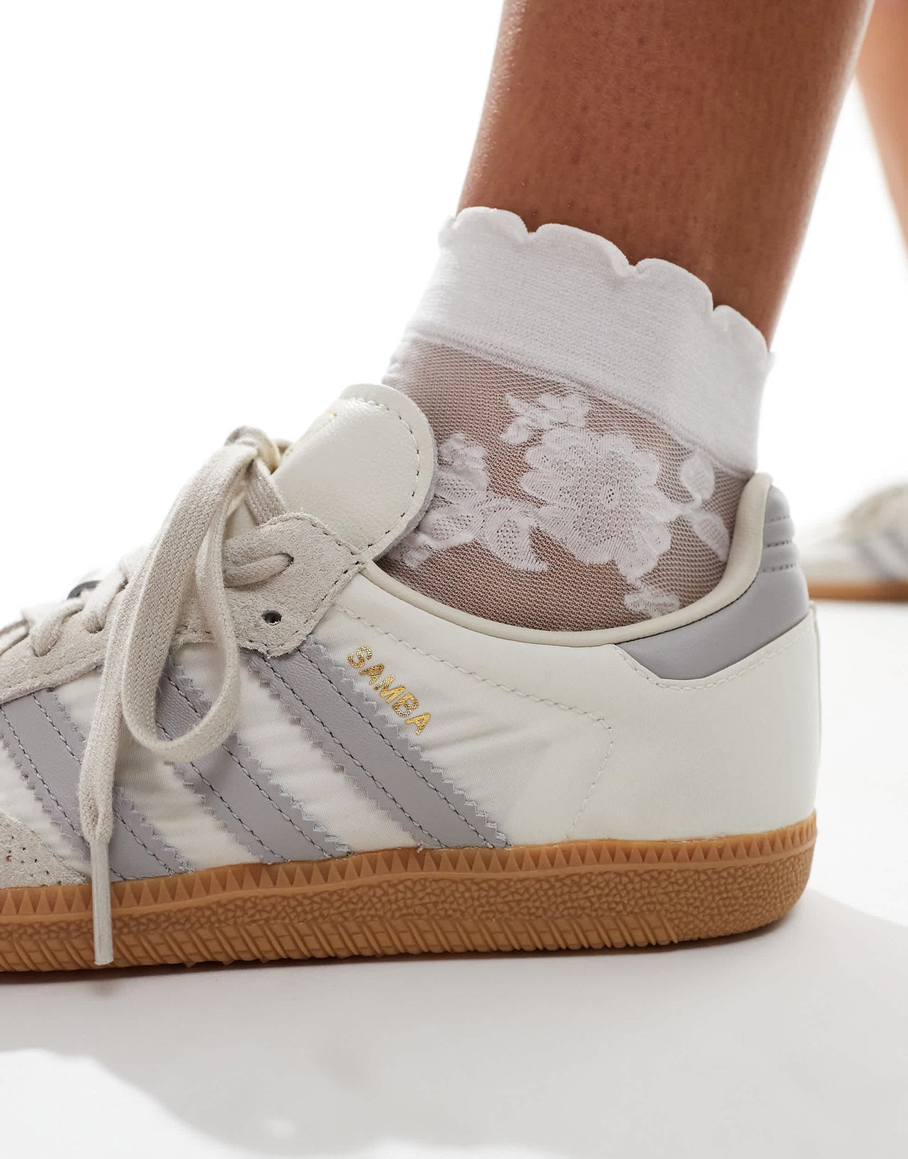 adidas Originals Samba OG trainers in off white and grey