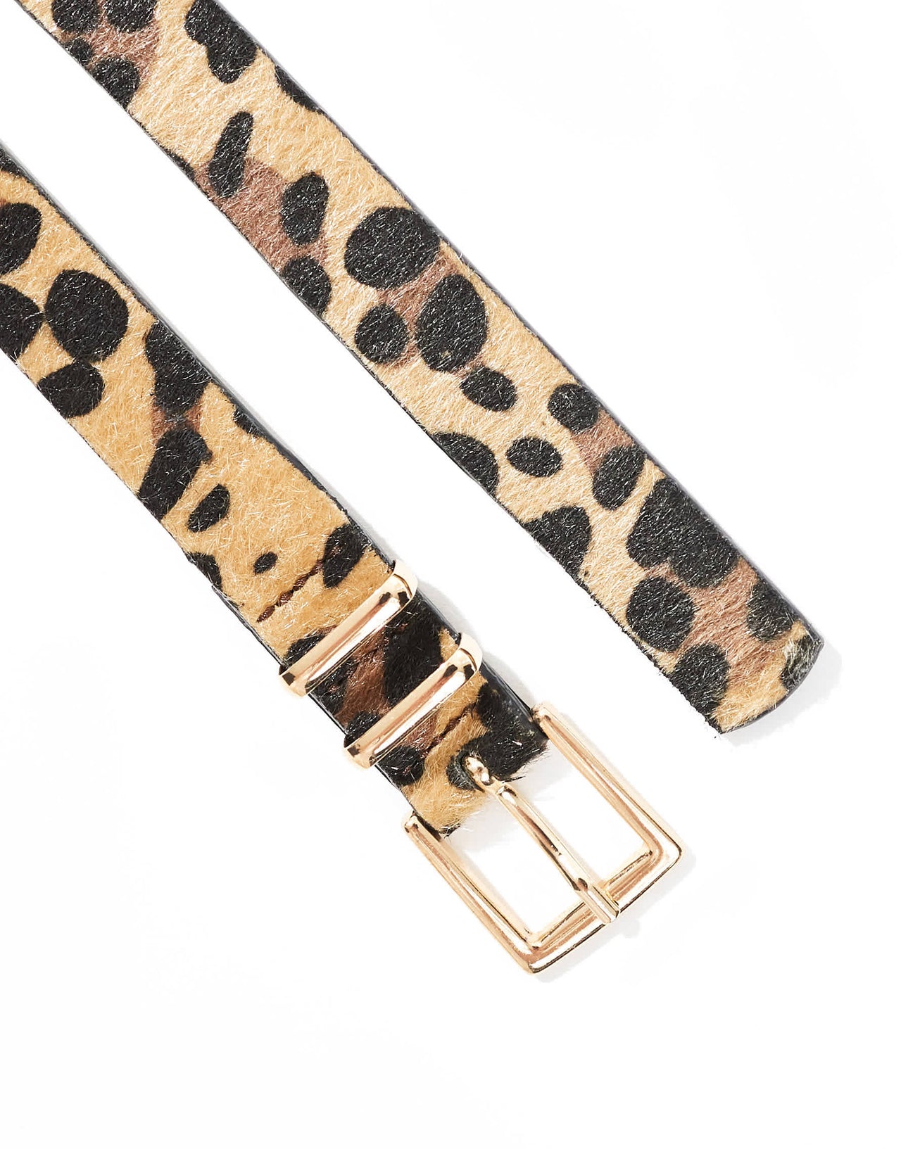 ASOS DESIGN skinny waist and hip jeans belt with boyfriend end in leopard