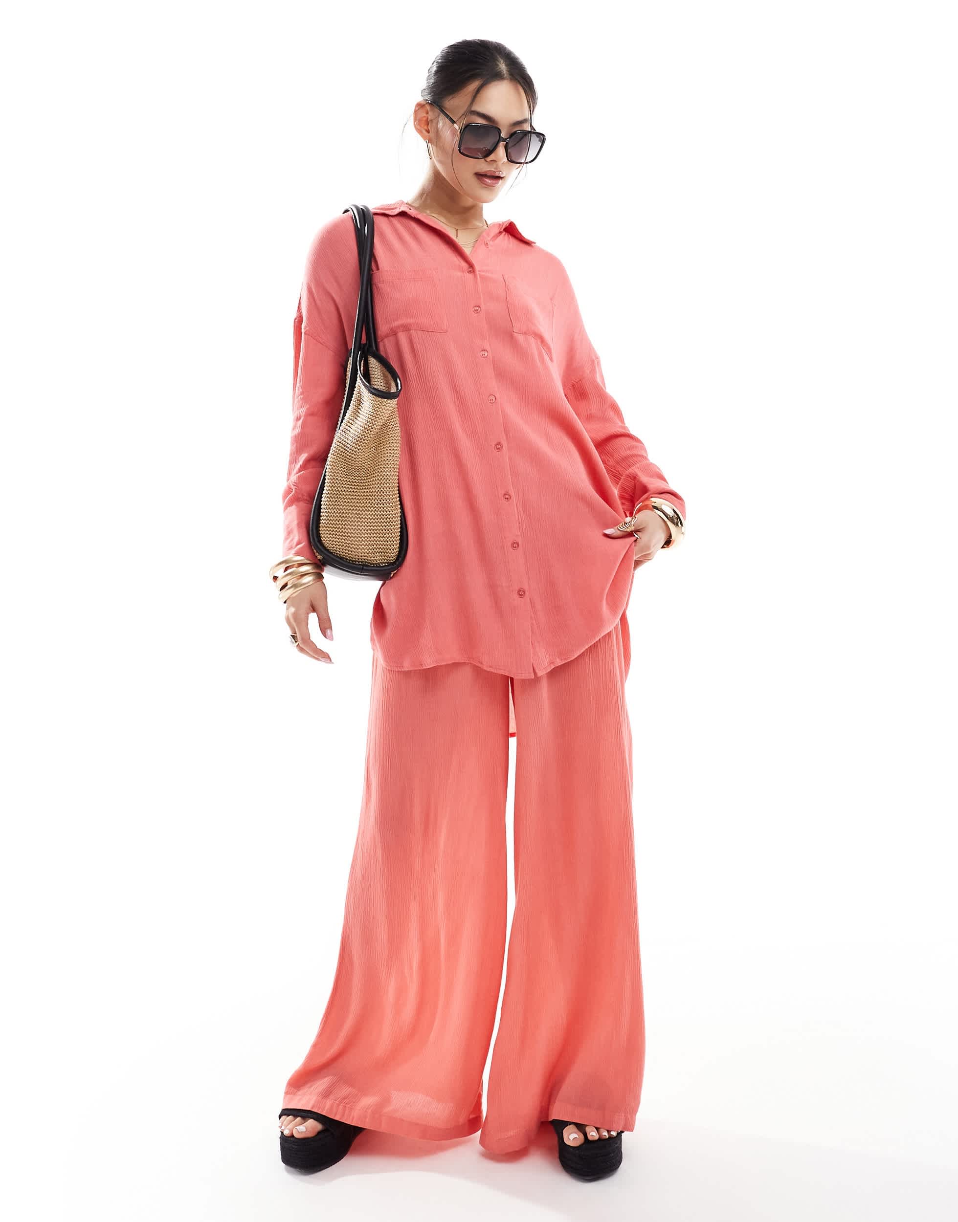 South Beach oversized beach shirt in watermelon