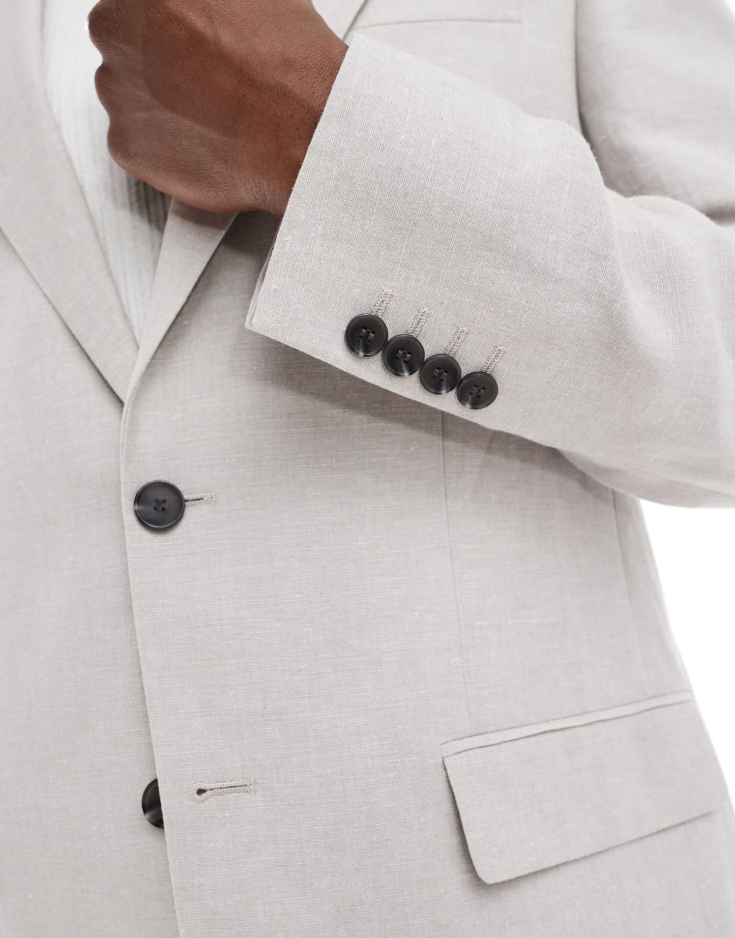 River Island linen suit jacket in stone