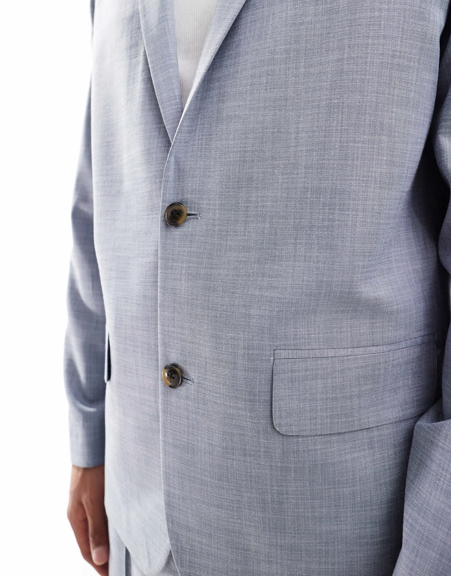 ASOS DESIGN relaxed slouchy suit jacket in blue crosshatch