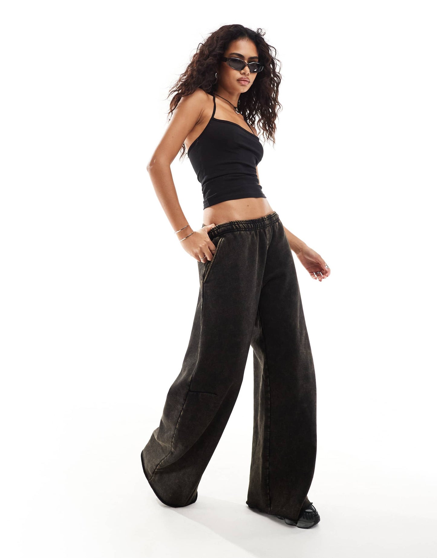 Weekday halter neck top in black
