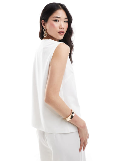 Pretty Lavish tailored waistcoat co-ord in cream