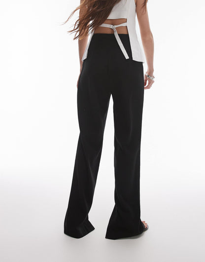 Topshop basic split trouser in black