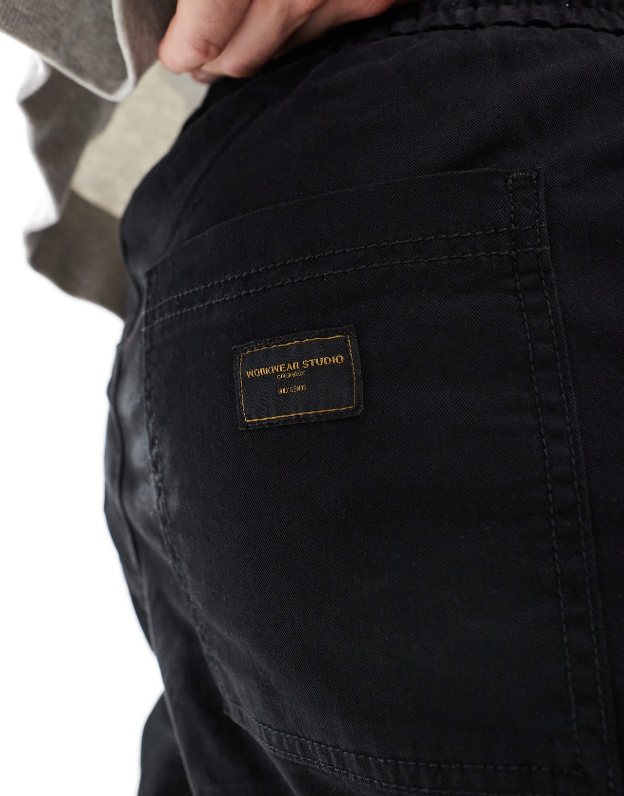 ONLY & SONS loose fit worker trouser in black