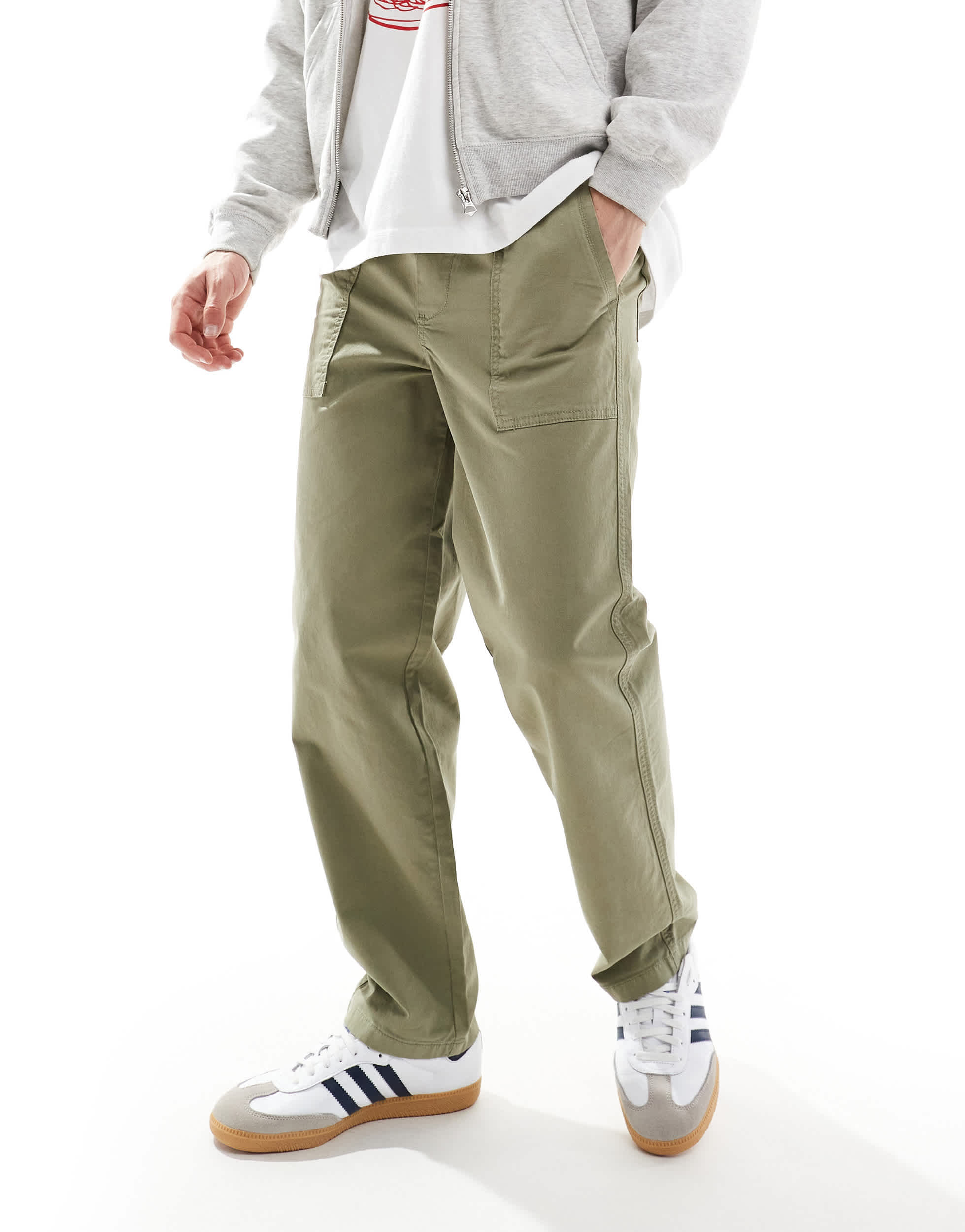 ONLY & SONS loose fit worker trouser in light khaki