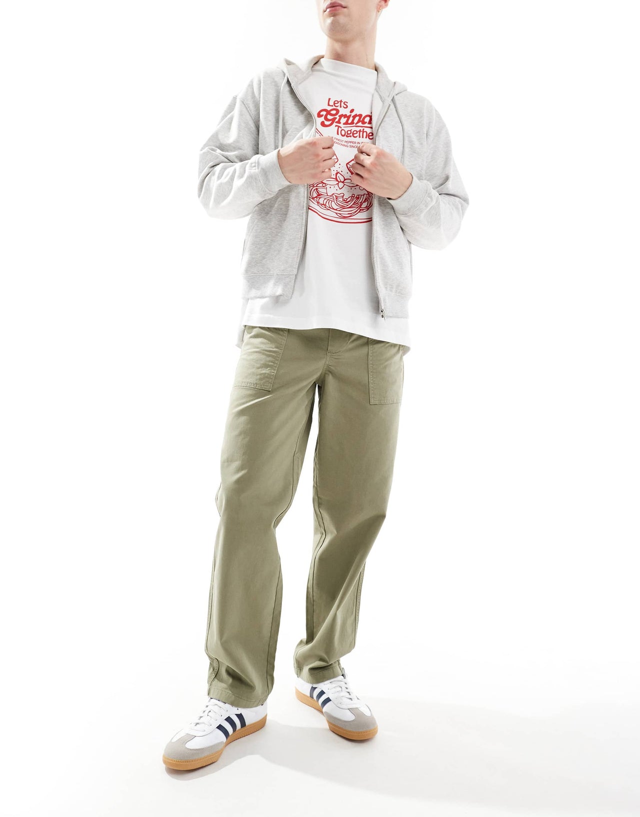 ONLY & SONS loose fit worker trouser in light khaki