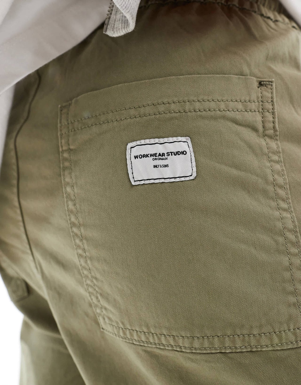 ONLY & SONS loose fit worker trouser in light khaki