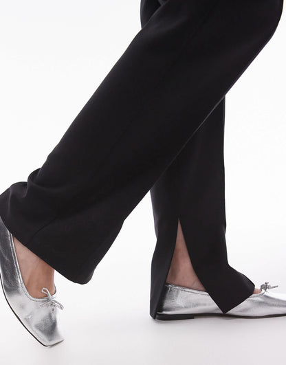 Topshop Tall basic split trouser in black