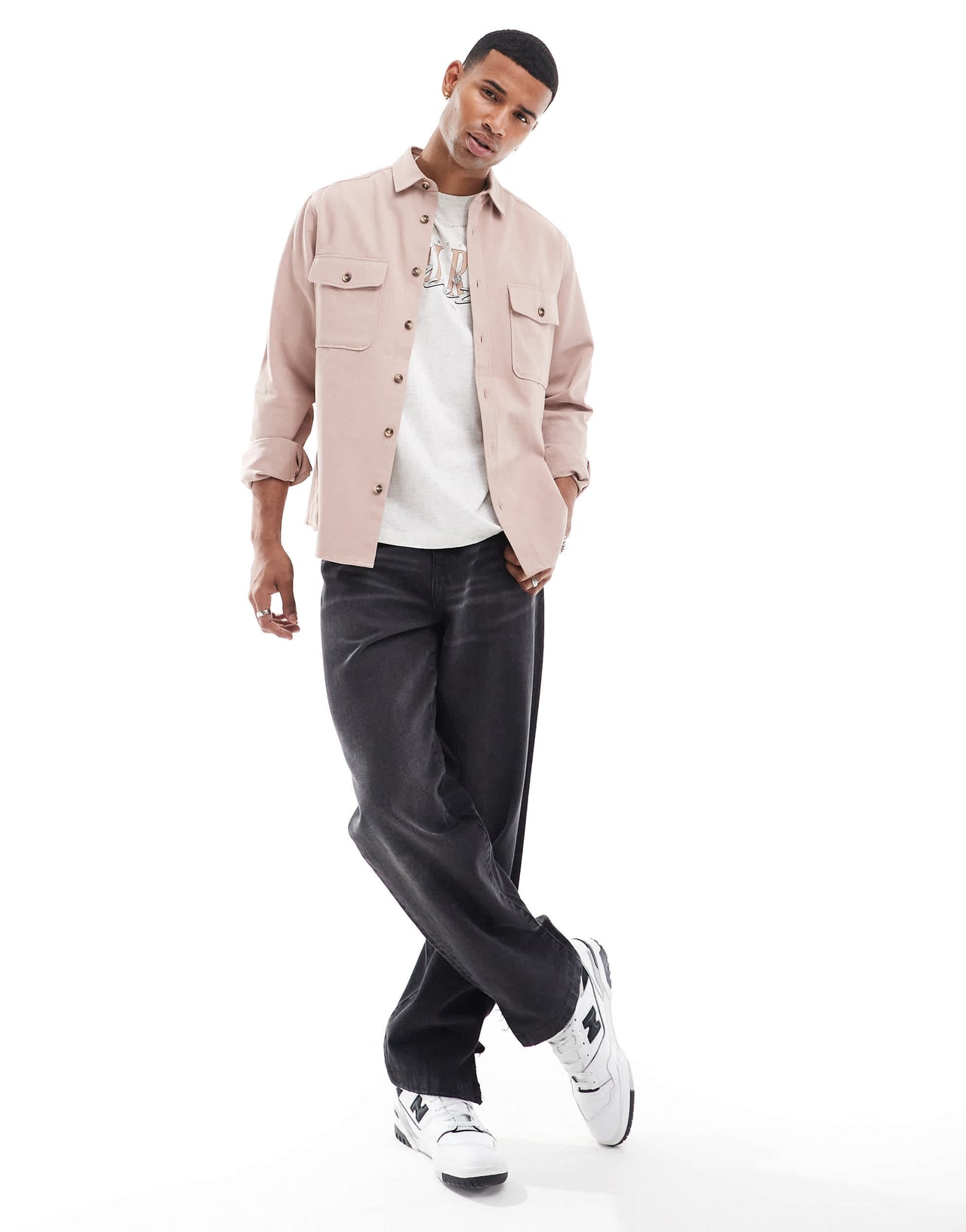 ASOS DESIGN cotton overshirt in dusty pink - LPINK