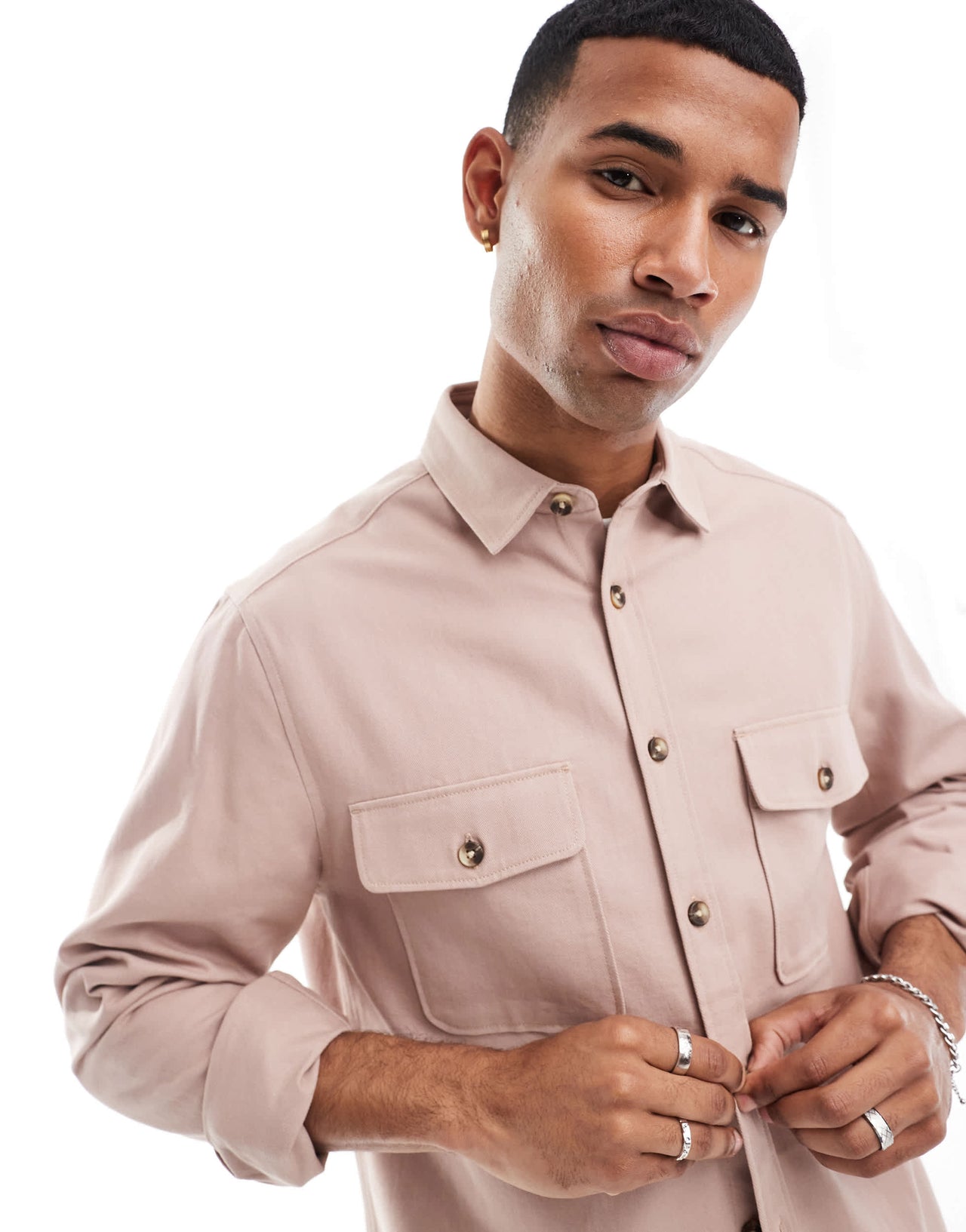 ASOS DESIGN cotton overshirt in dusty pink - LPINK