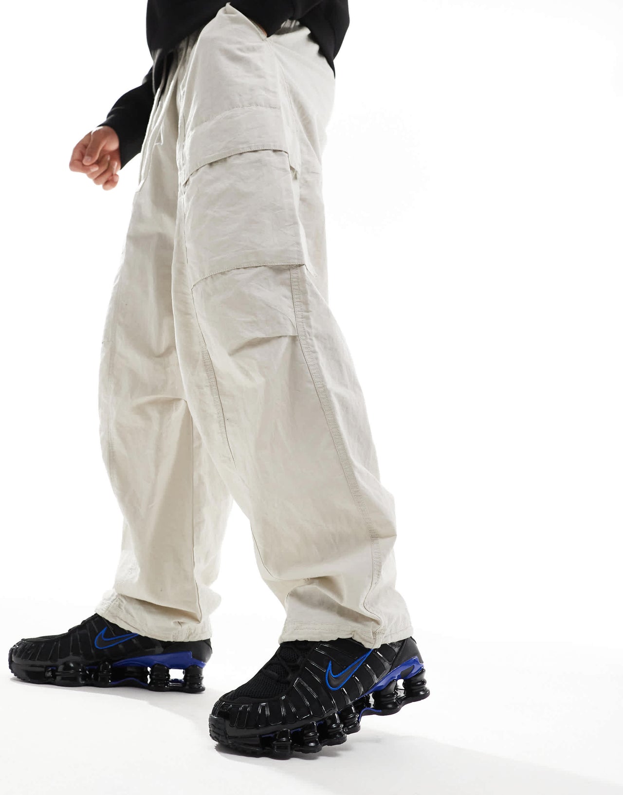 Nike Shox TL trainers in black and racer blue