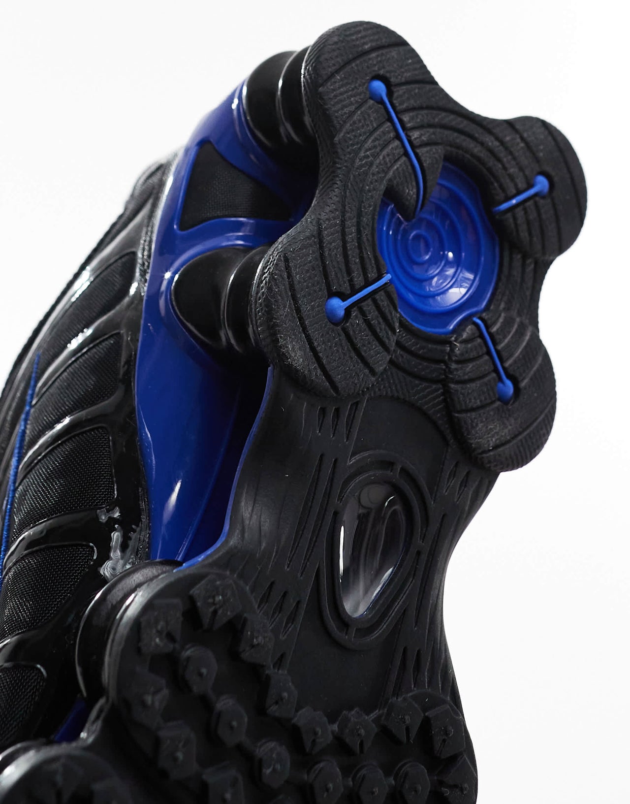 Nike Shox TL trainers in black and racer blue