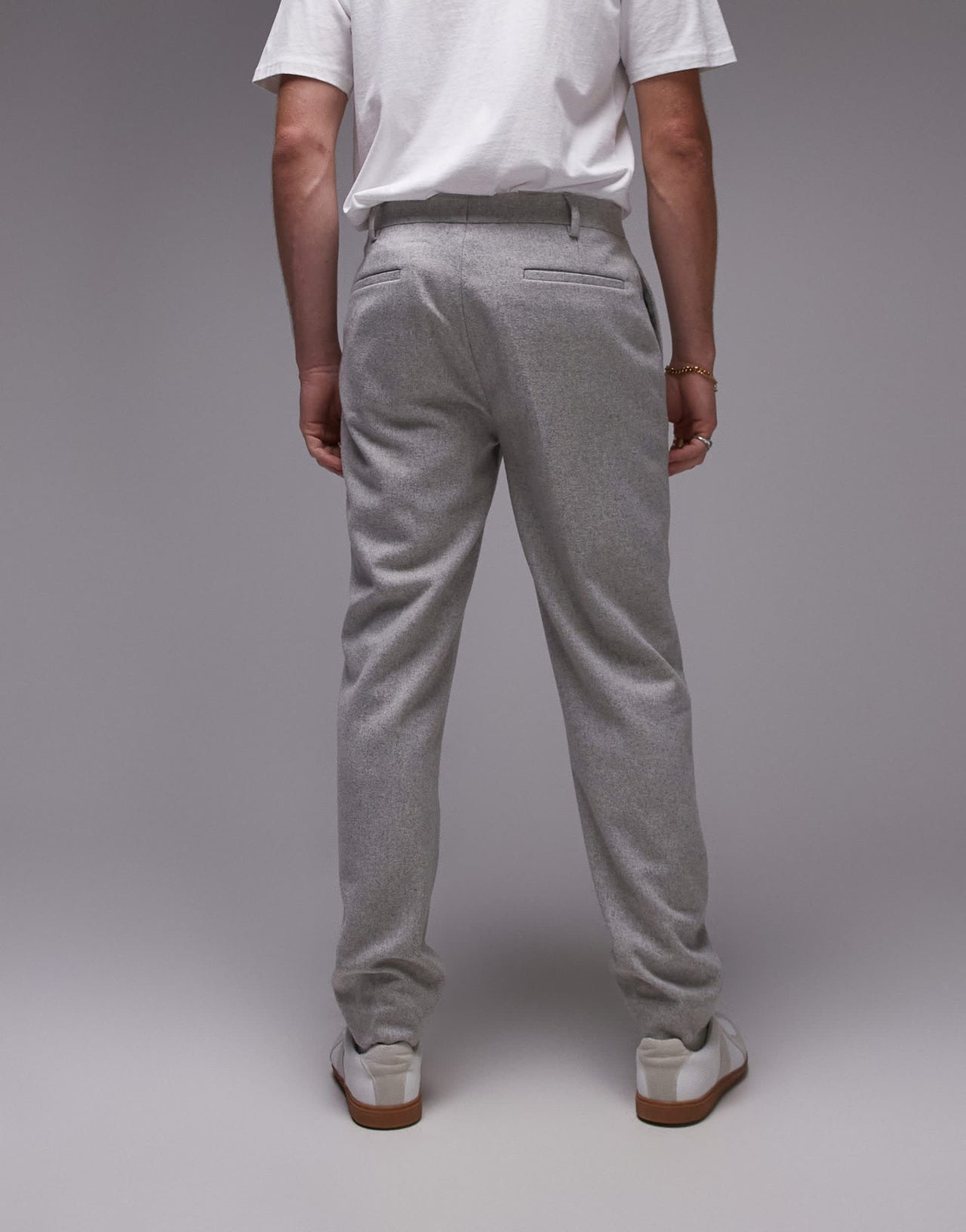 Topman premium wool mix taper suit trouser in light grey